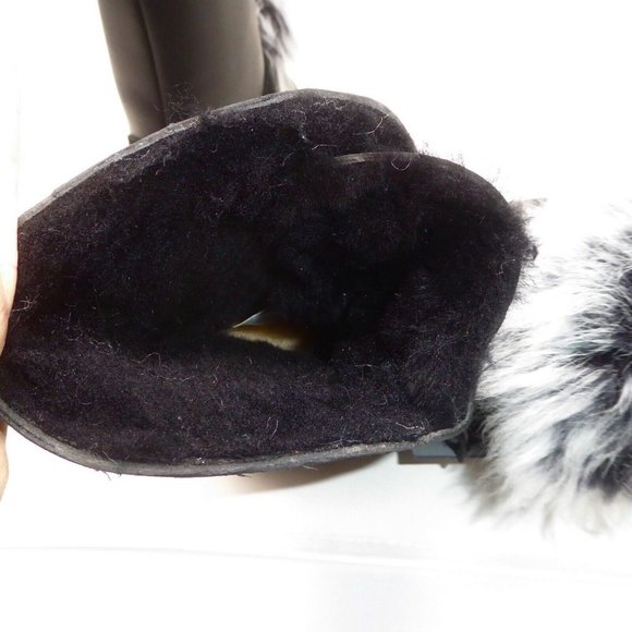 🎈FINAL SALE UGG ISLEY WATERPROOF LEATHER BOOT with REMOVABLE FUR POM POM NEW - Picture 8 of 12